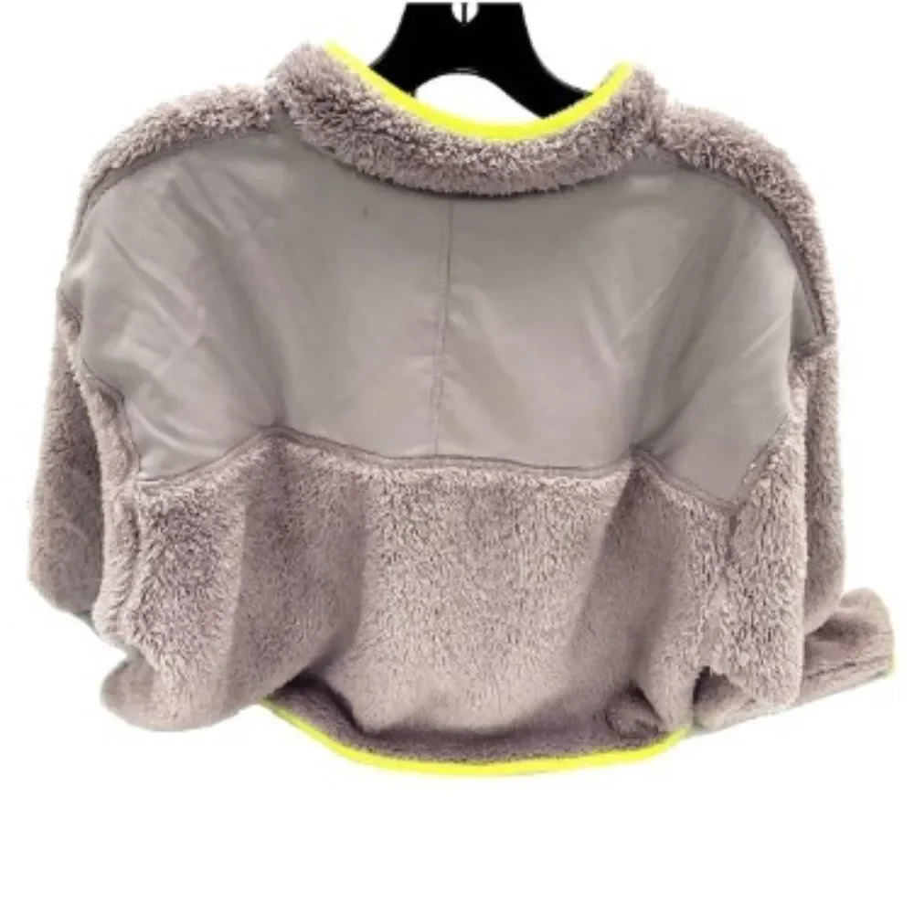 SOLD OUT Grey Nike 1/4 Zip Sherpa Fleece Crop Top - XL - Picture 6 of 7